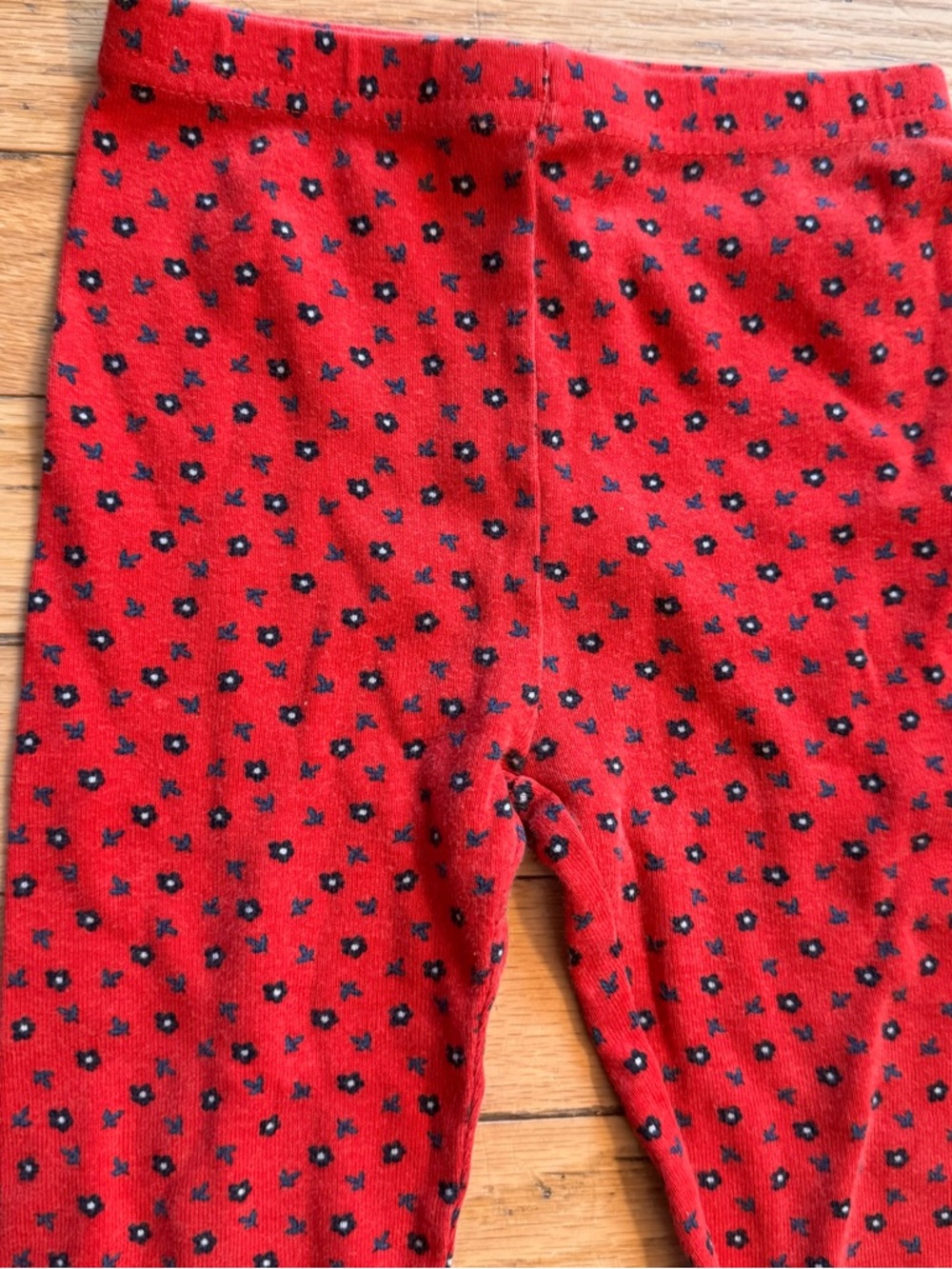 Gymboree Kids Red Floral Cotton Leggings Pants Medium Pull On‎ Stretch
